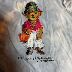 Ralph Lauren Polo Bear Tee with Pink and White Accents